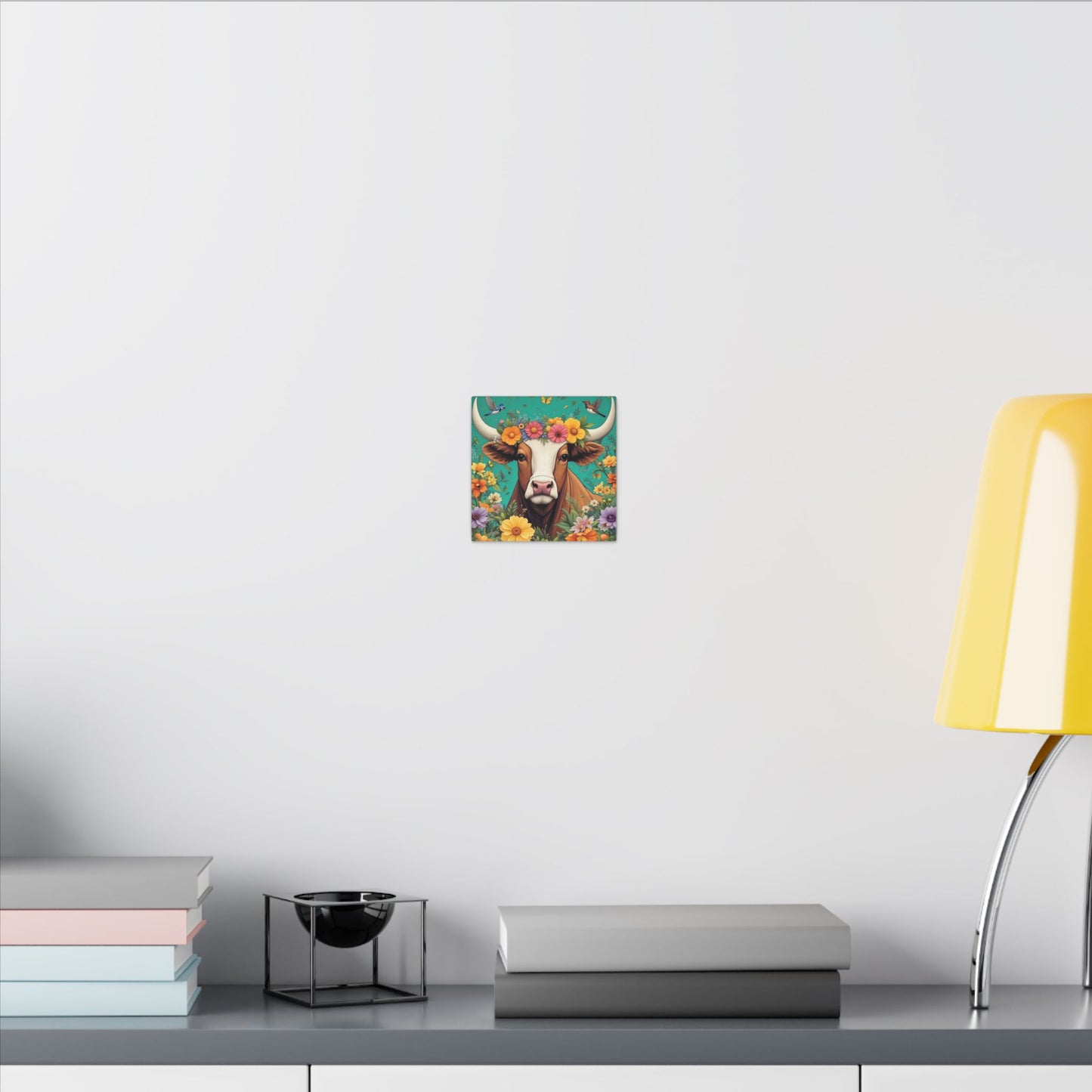 Bull in Bloom – Colorful Floral Taurus Wall Art