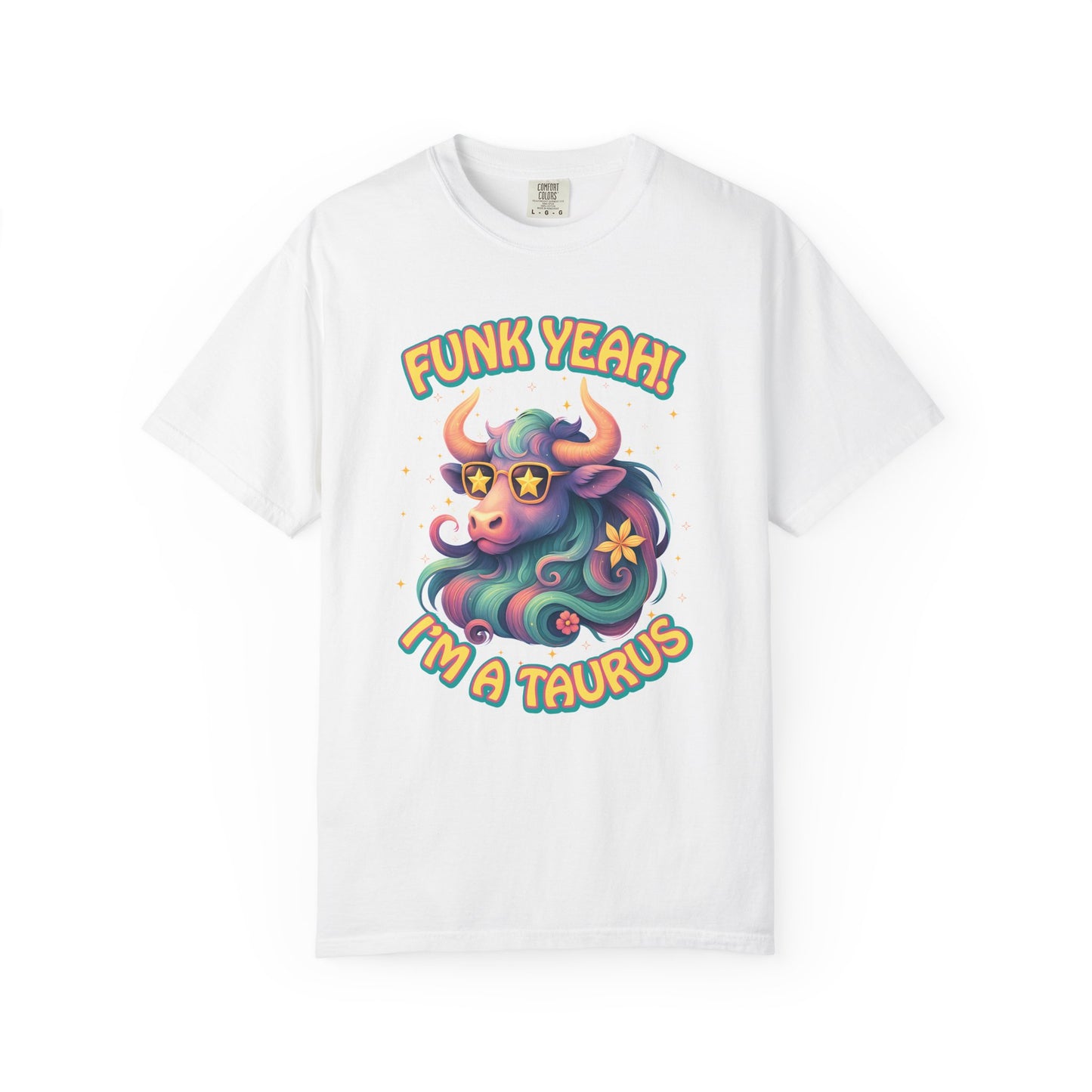 Funk Yeah I’m a Taurus T-Shirt | Cool Retro Taurus Graphic Tee | Comfort Colors 1717 | Astrology Shirt for Earth Signs