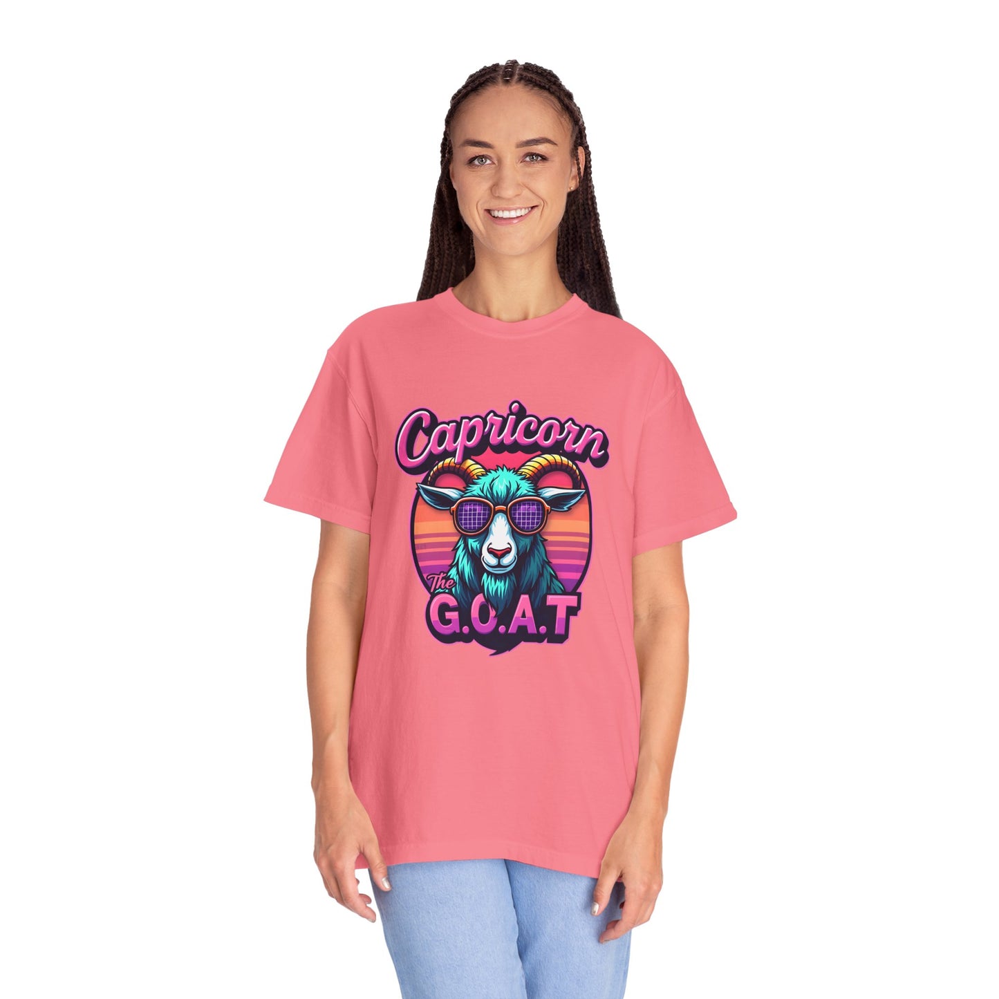 Capricorn The G.O.A.T – Vaporwave Retro Zodiac Tee