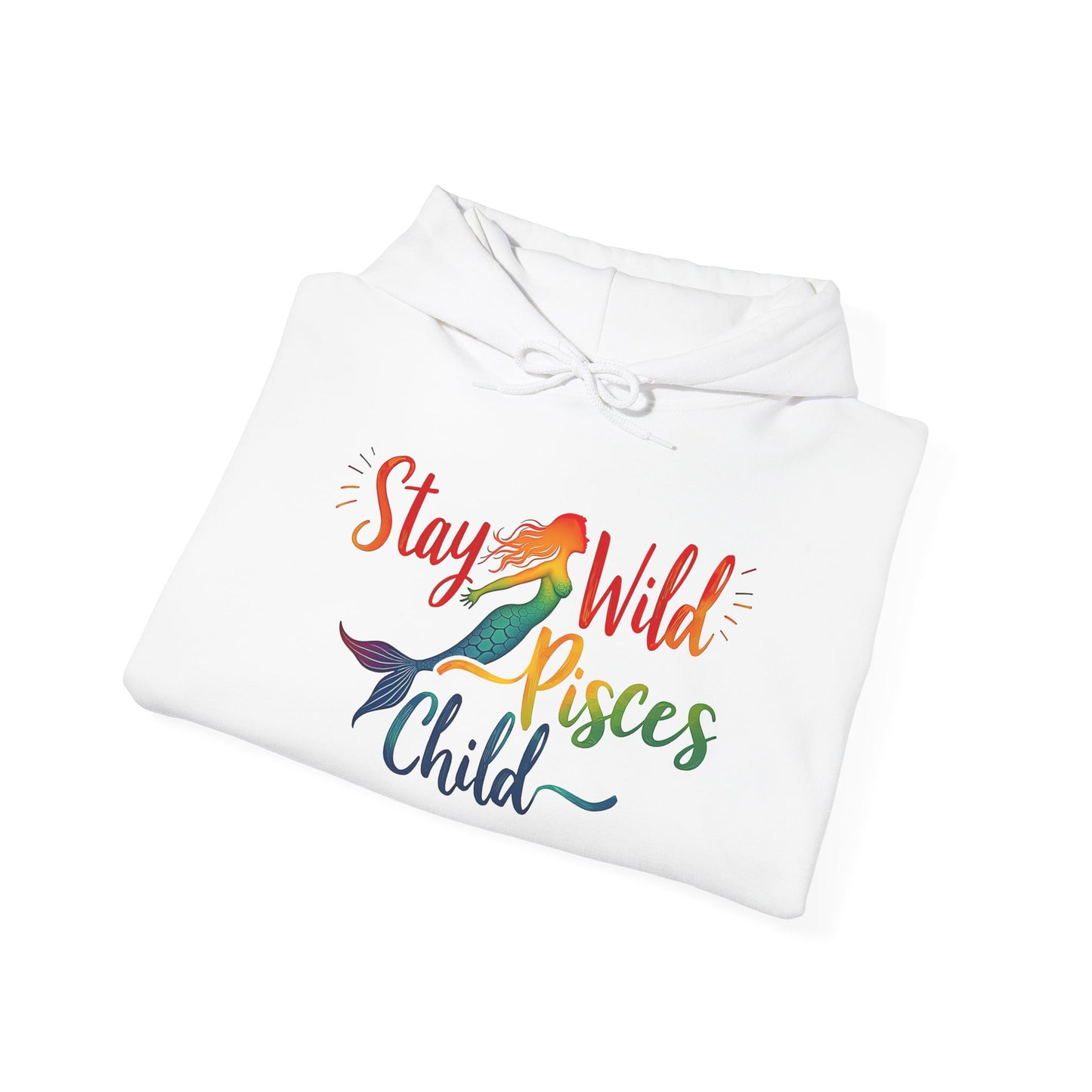 Stay Wild Pisces Child Hoodie | Rainbow Mermaid Astrology Sweatshirt | Cozy Zodiac Gift for Dreamers | Water Sign Starry Pullover | Mystical Pisces Apparel