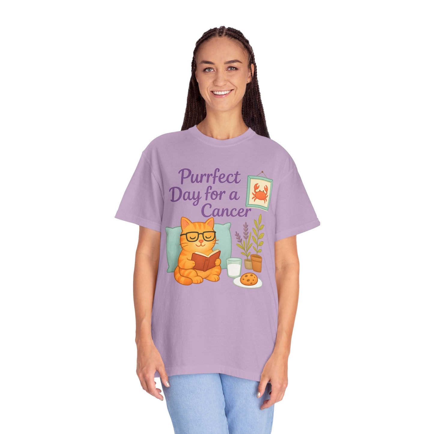 Purrfect Day for a Cancer – Funny Zodiac Cat Tee