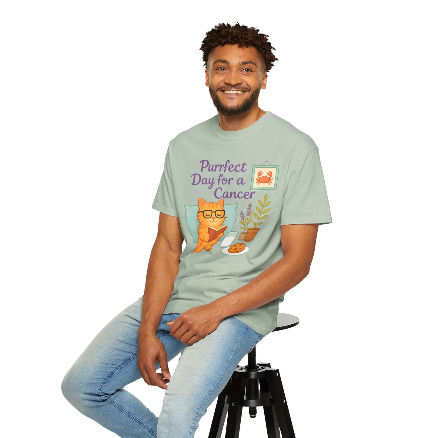 Purrfect Day for a Cancer – Funny Zodiac Cat Tee