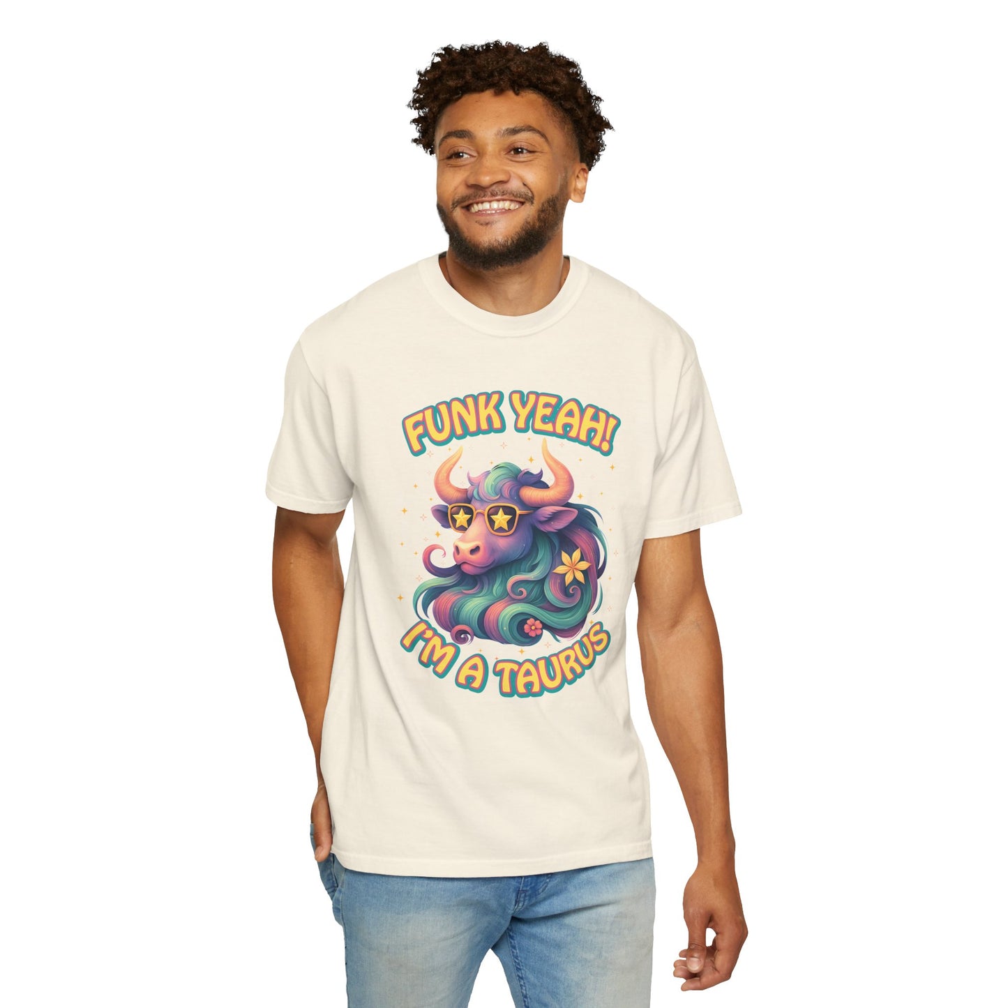 Funk Yeah I’m a Taurus T-Shirt | Cool Retro Taurus Graphic Tee | Comfort Colors 1717 | Astrology Shirt for Earth Signs