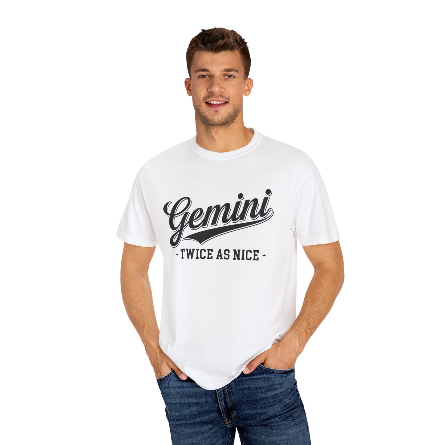 Gemini “Twice As Nice” Zodiac- Retro Astrology Tee - Unisex Graphic Shirt