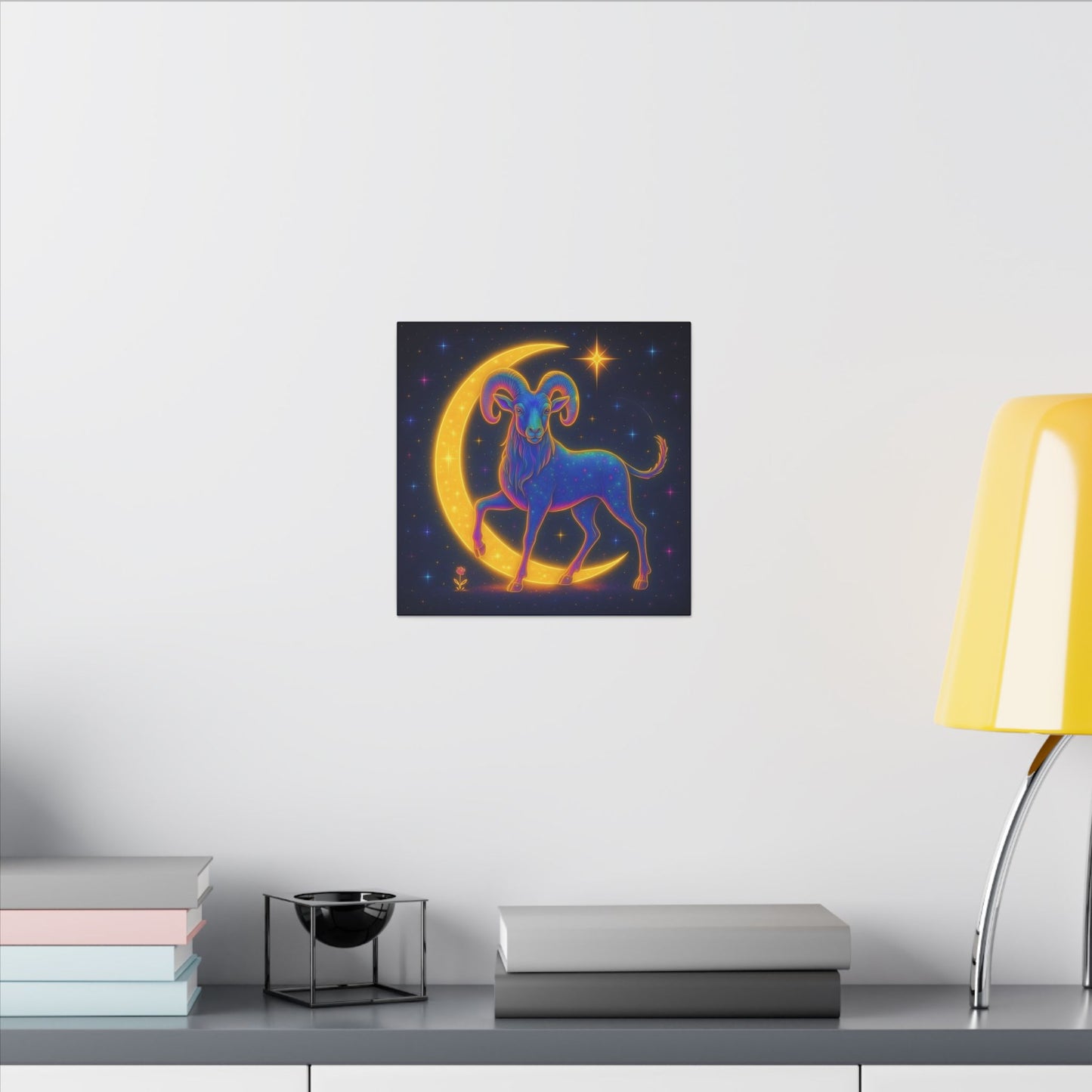 Electric Aries – Radiant Ram of the Moon (Wall Art)