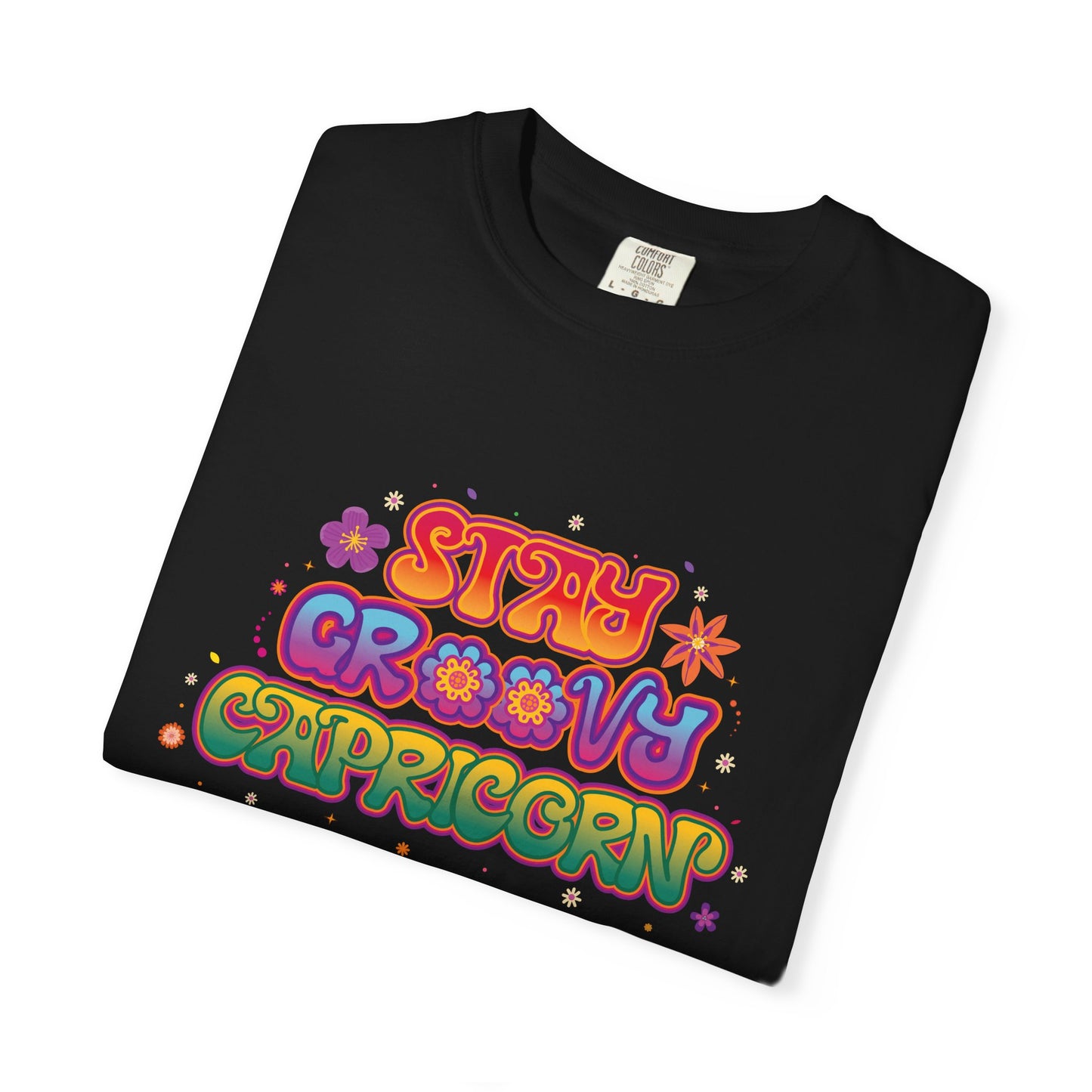Stay Groovy Capricorn β Retro Flower Power Zodiac Tee