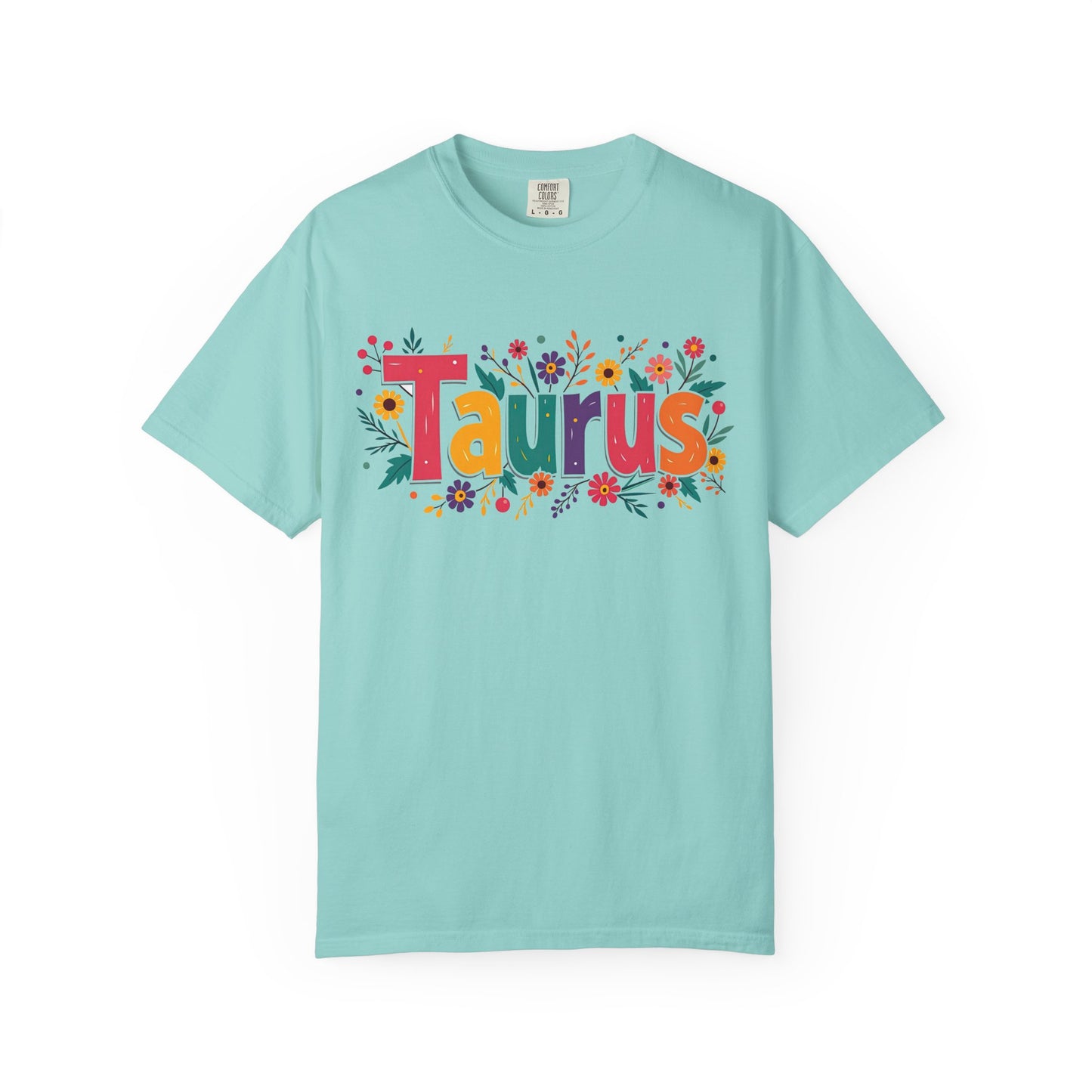 Taurus in Bloom – Colorful Floral Aesthetic Tee