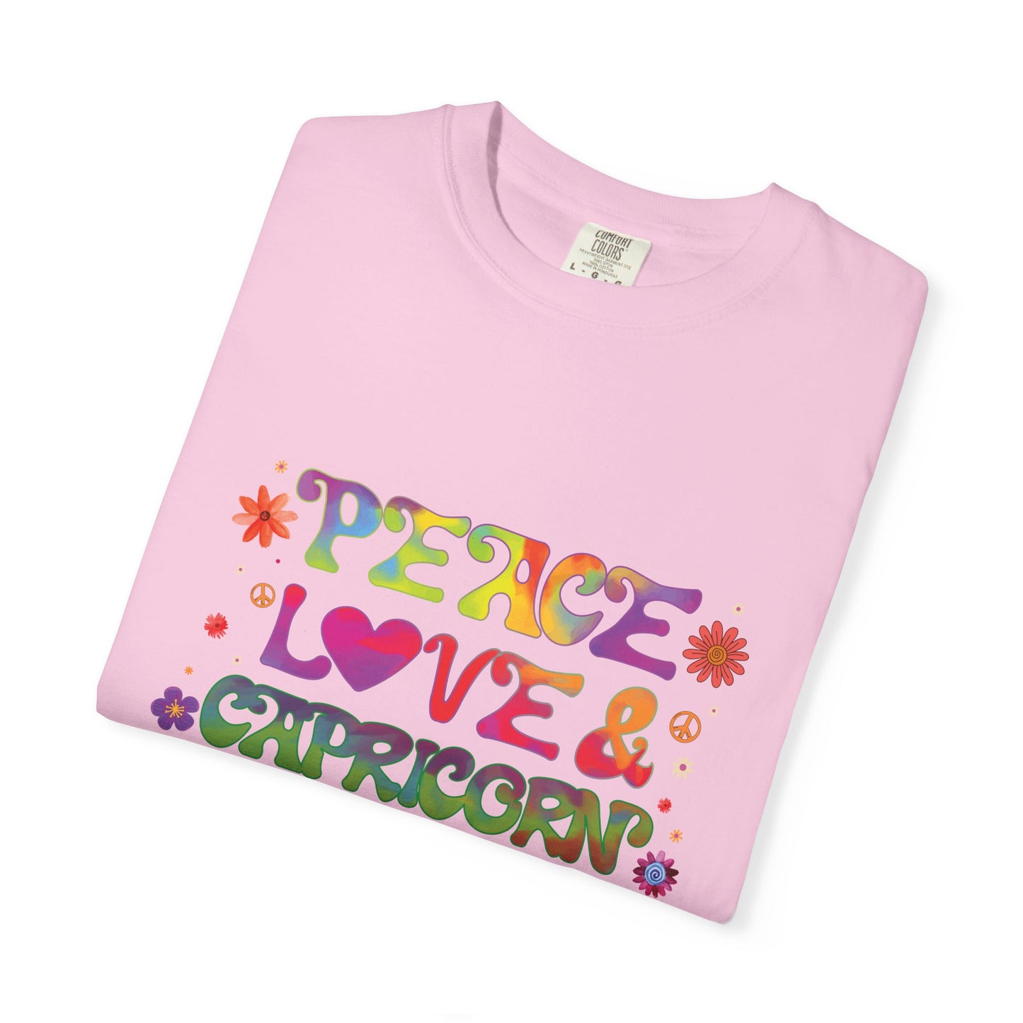 Peace Love & Capricorn β Groovy Hippie Zodiac Tee