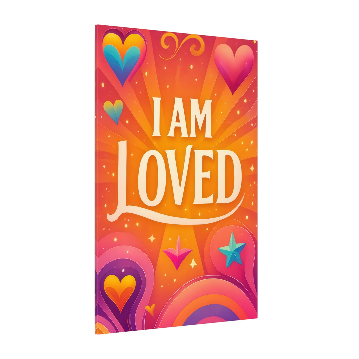 I AM LOVED – Colorful Affirmation Wall Art