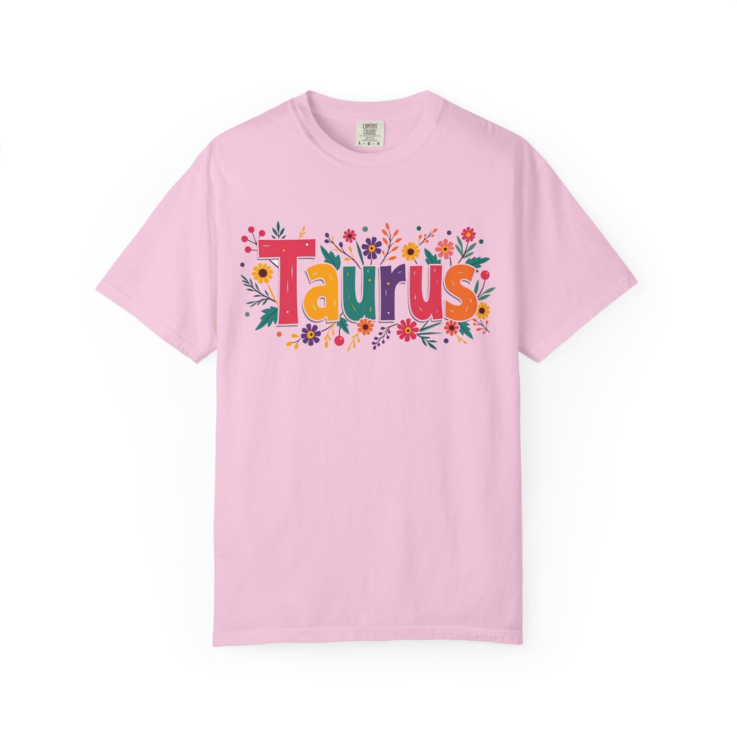 Taurus in Bloom – Colorful Floral Aesthetic Tee