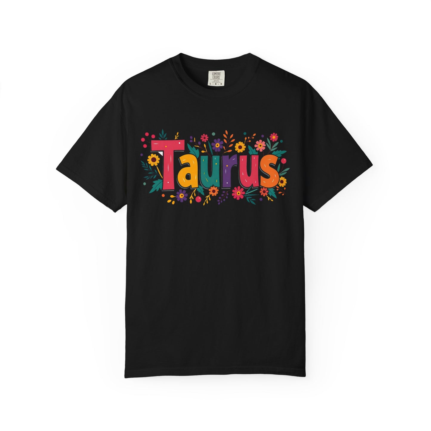 Taurus in Bloom – Colorful Floral Aesthetic Tee