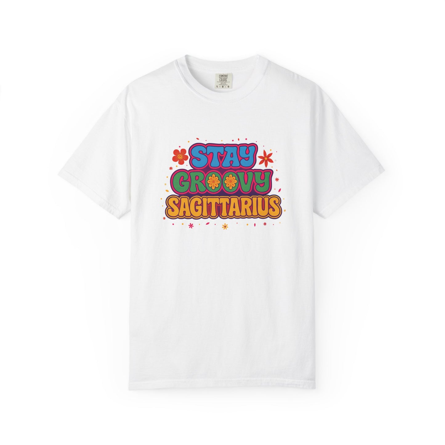 Stay Groovy Sagittarius – Retro Flower Power Zodiac Shirt