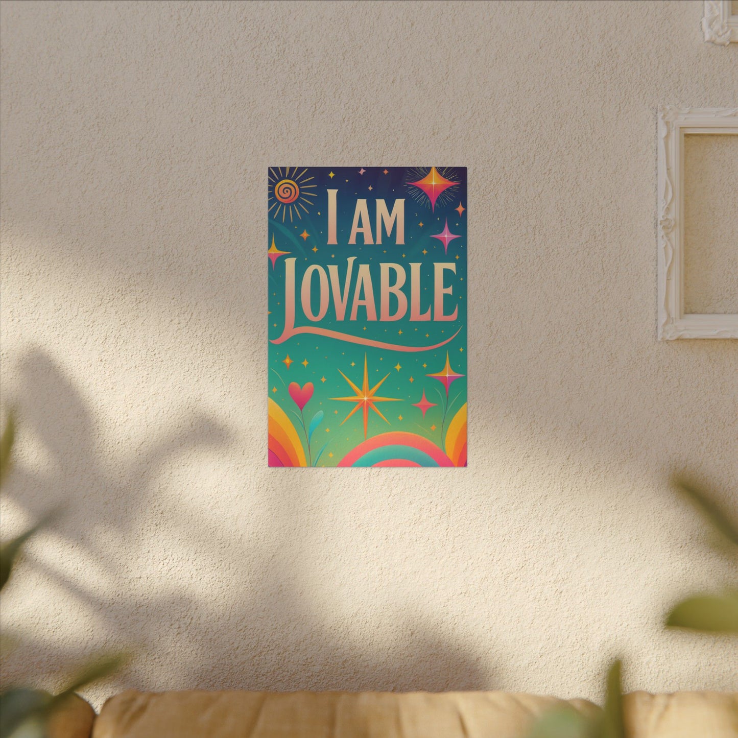 I AM LOVABLE - Colorful Affirmation Wall Art