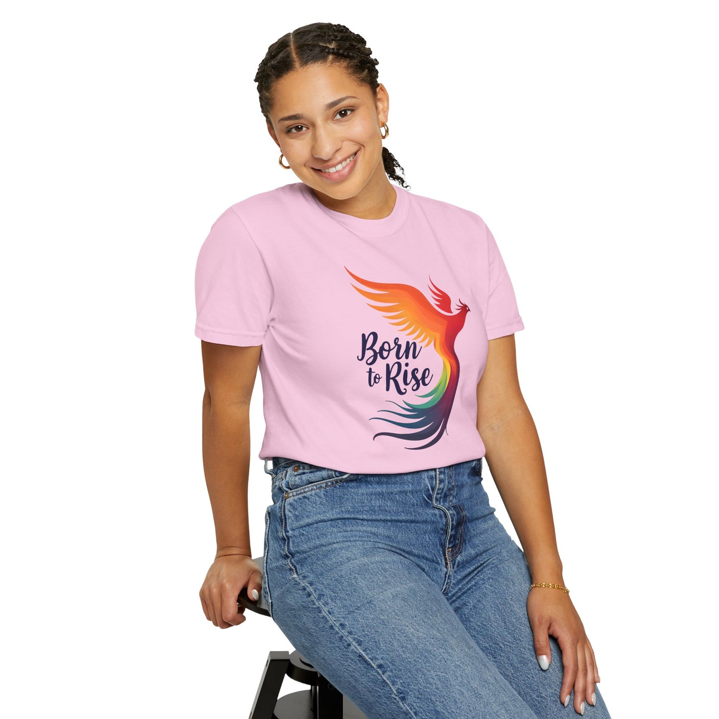 Born to Rise - Colorful Phoenix Affirmation Empowerment Tee
