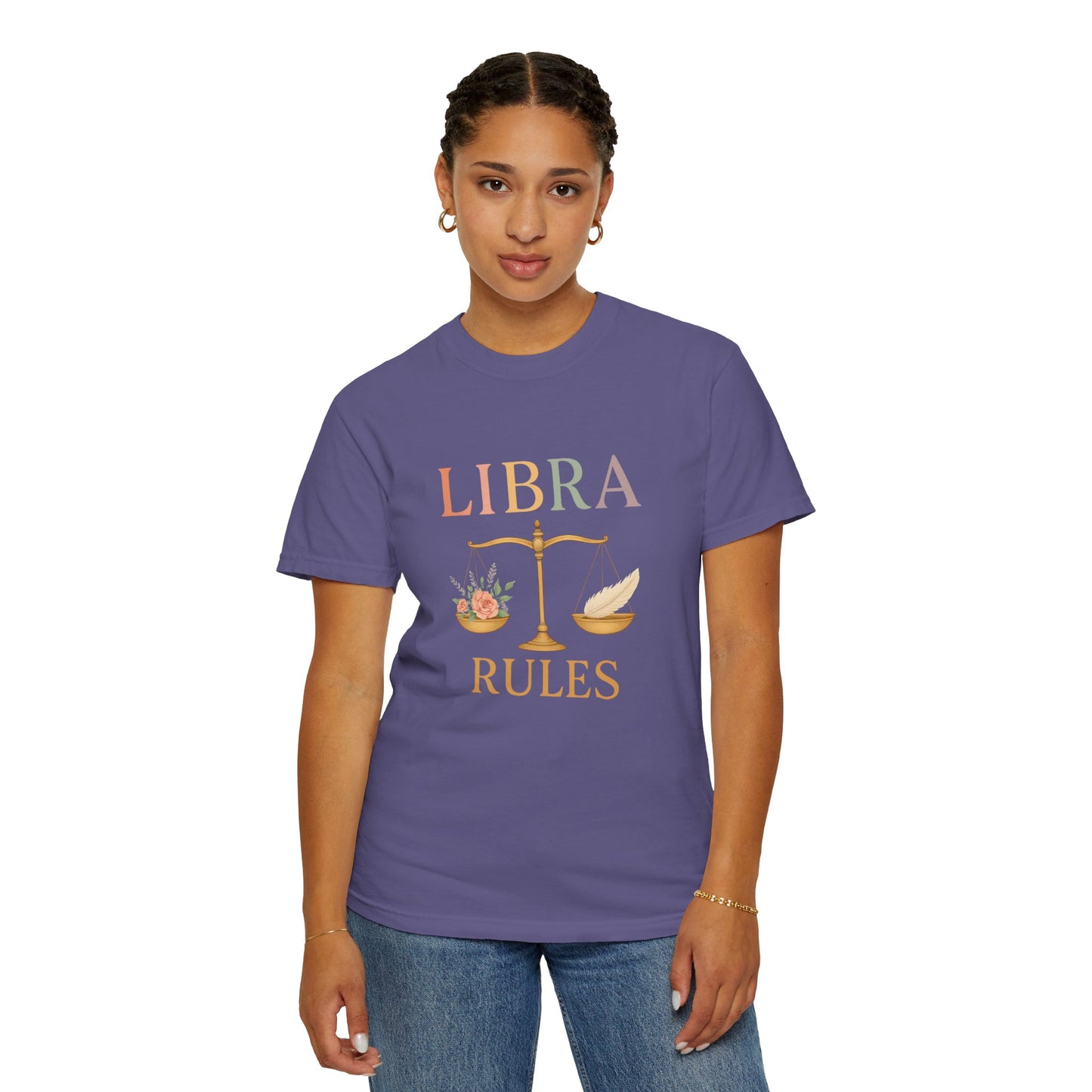 Libra Rules – Elegant Floral Zodiac Balance Tee