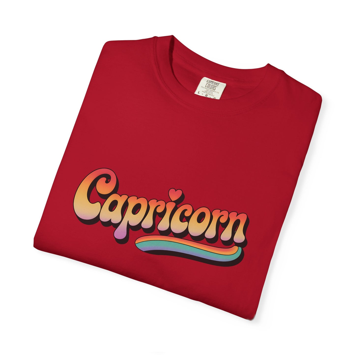 Capricorn – Retro Rainbow Groovy Zodiac Tee