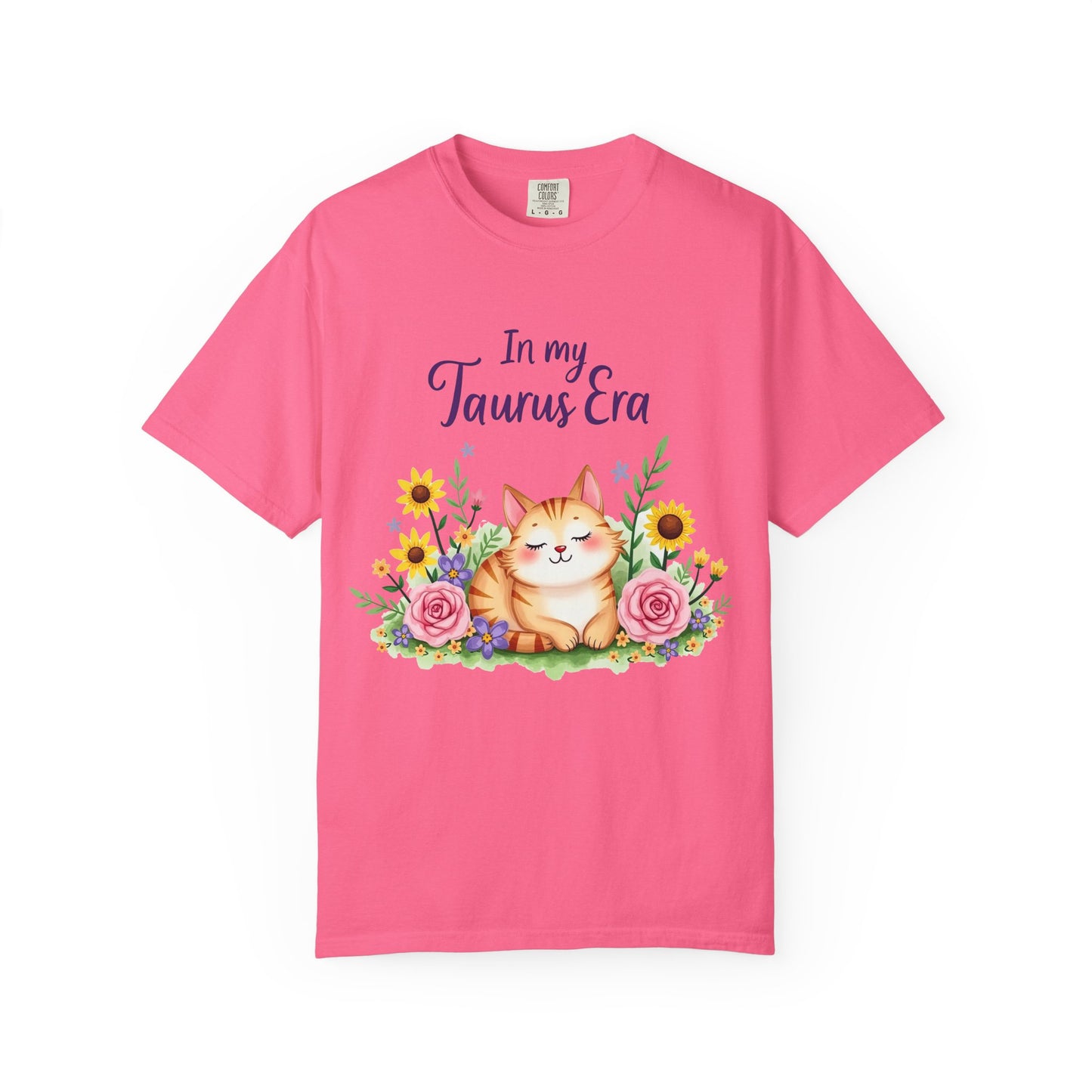 In My Taurus Era Tee – Colorful Zodiac Cat Shirt