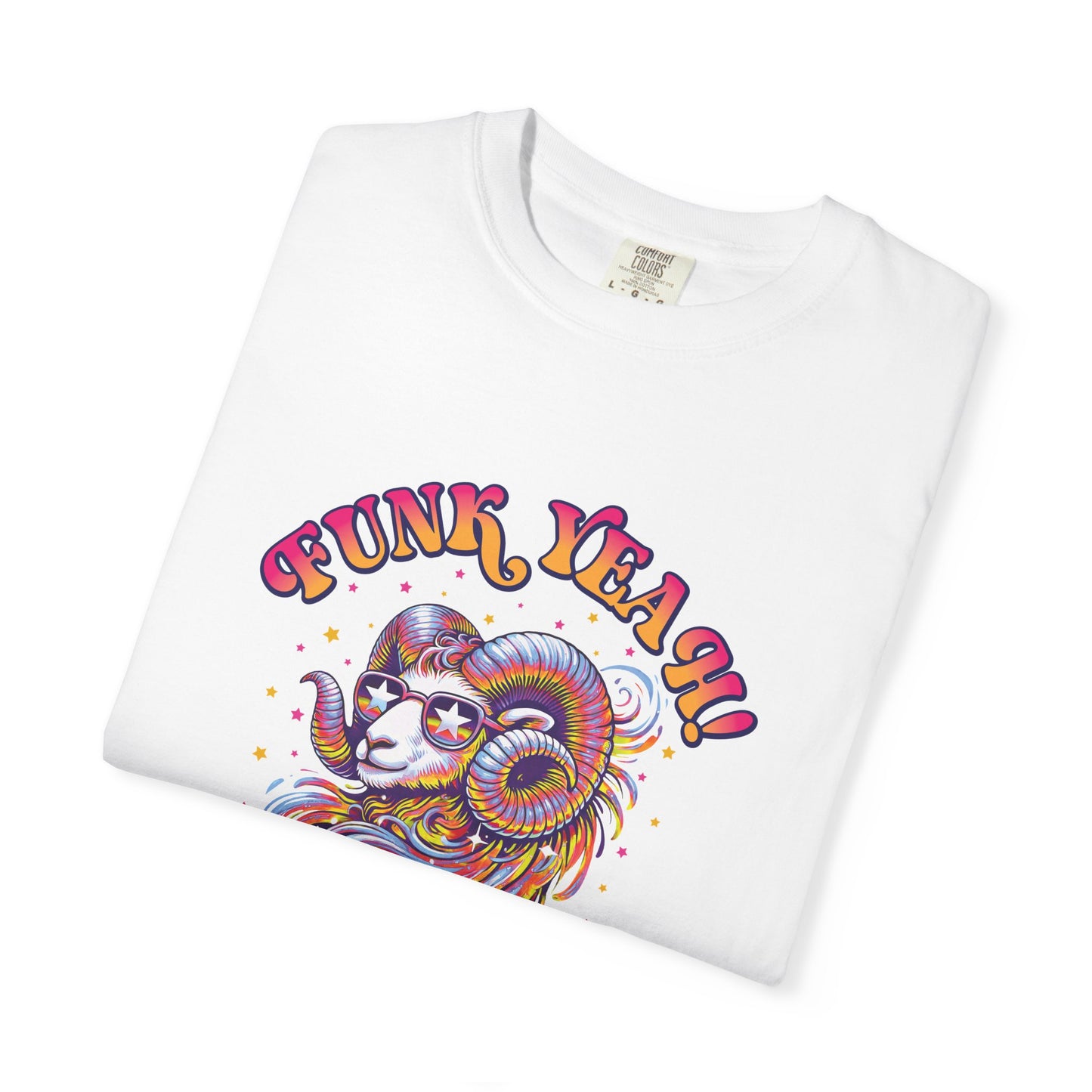 FUNK YEAH!! I’m an Aries Tee – Retro Multicolor Zodiac Shirt, Groovy Fun Style