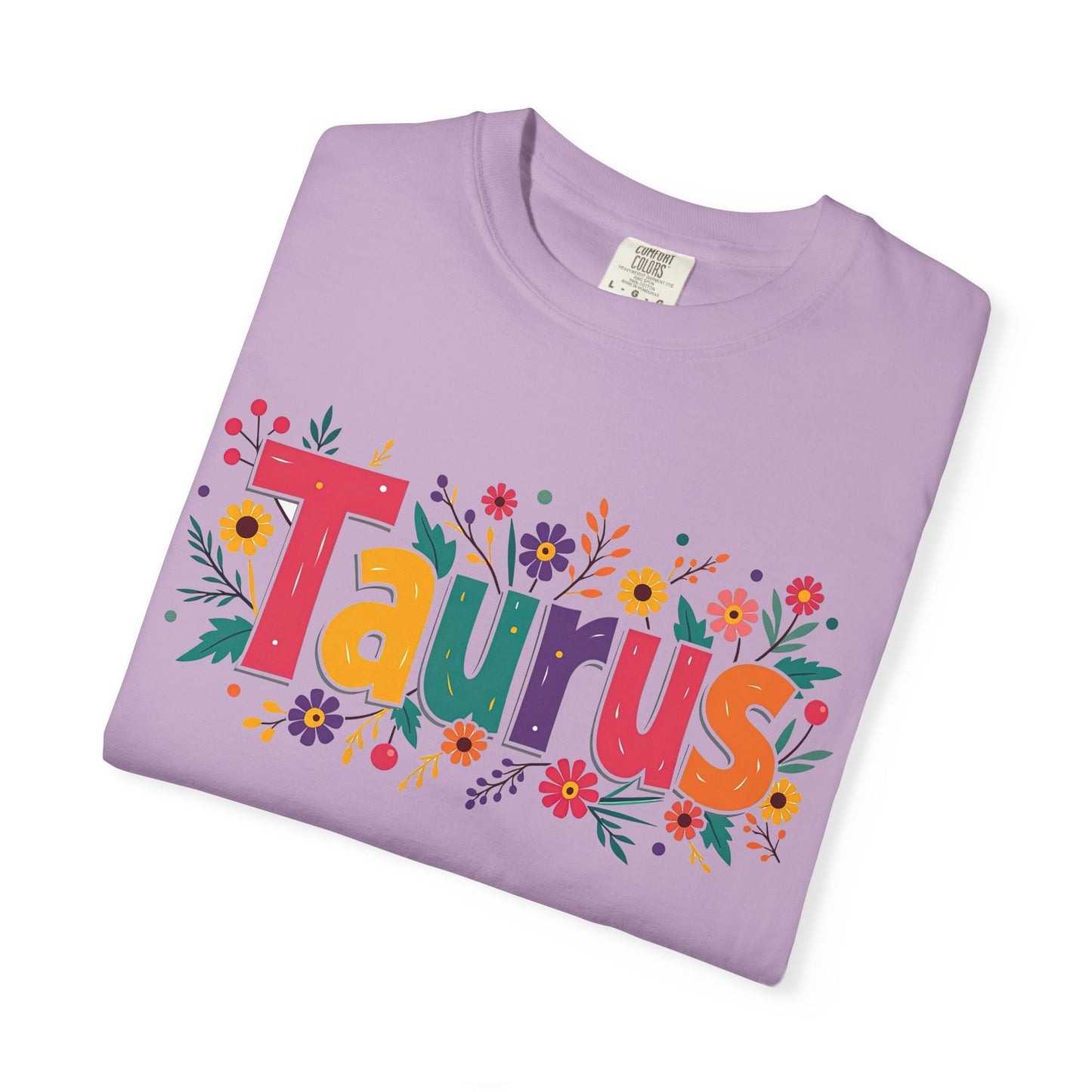 Taurus in Bloom – Colorful Floral Aesthetic Tee