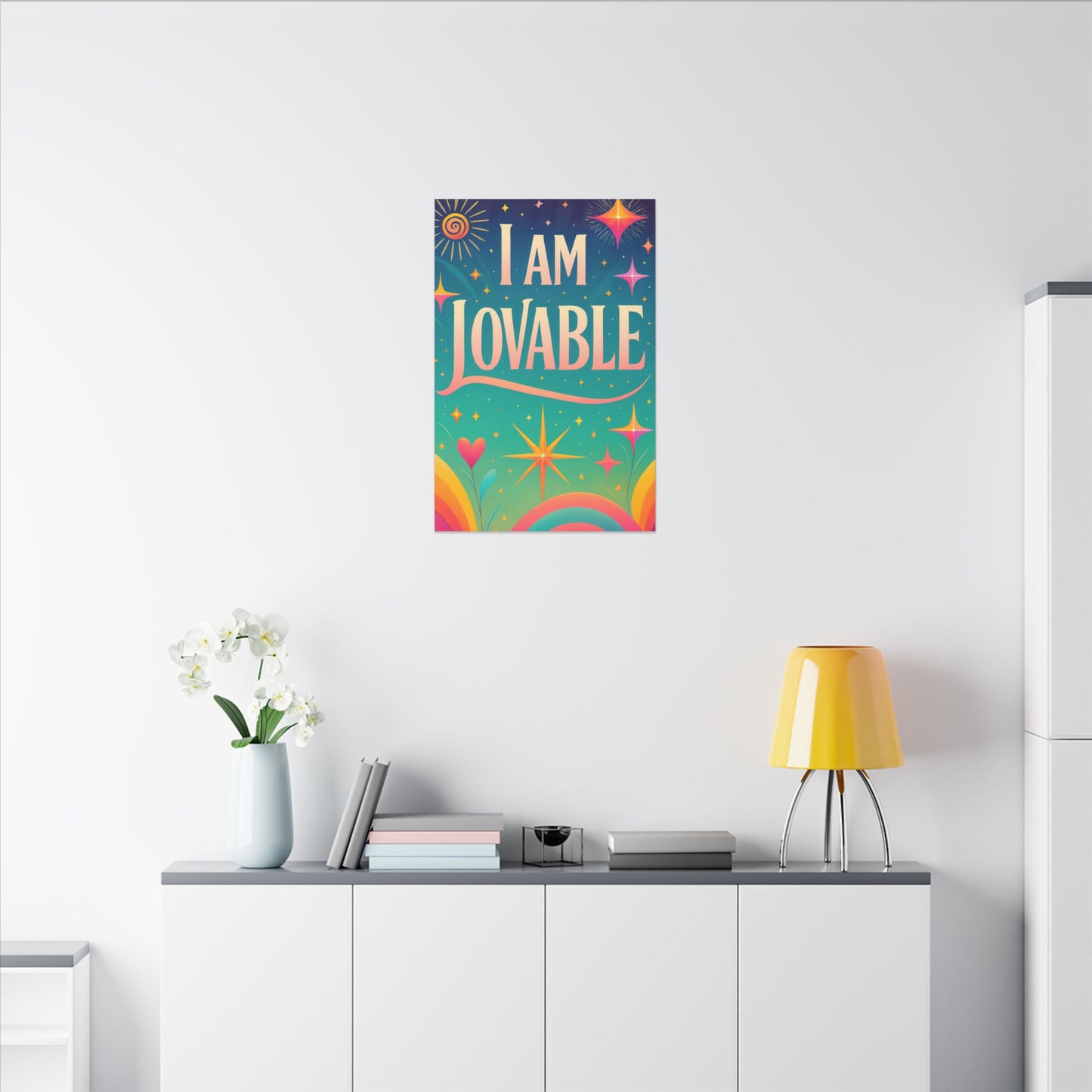 I AM LOVABLE - Colorful Affirmation Wall Art