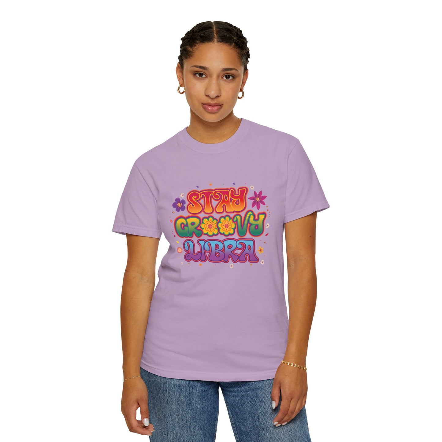 Stay Groovy Libra – Retro Colorful Tee Zodiac Shirt