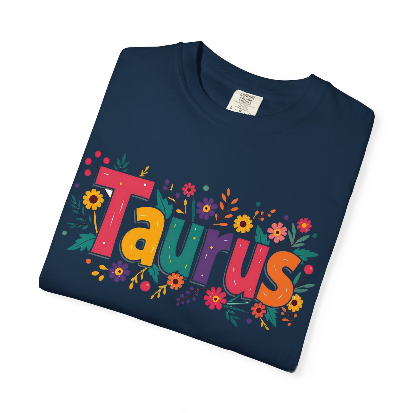Taurus in Bloom – Colorful Floral Aesthetic Tee