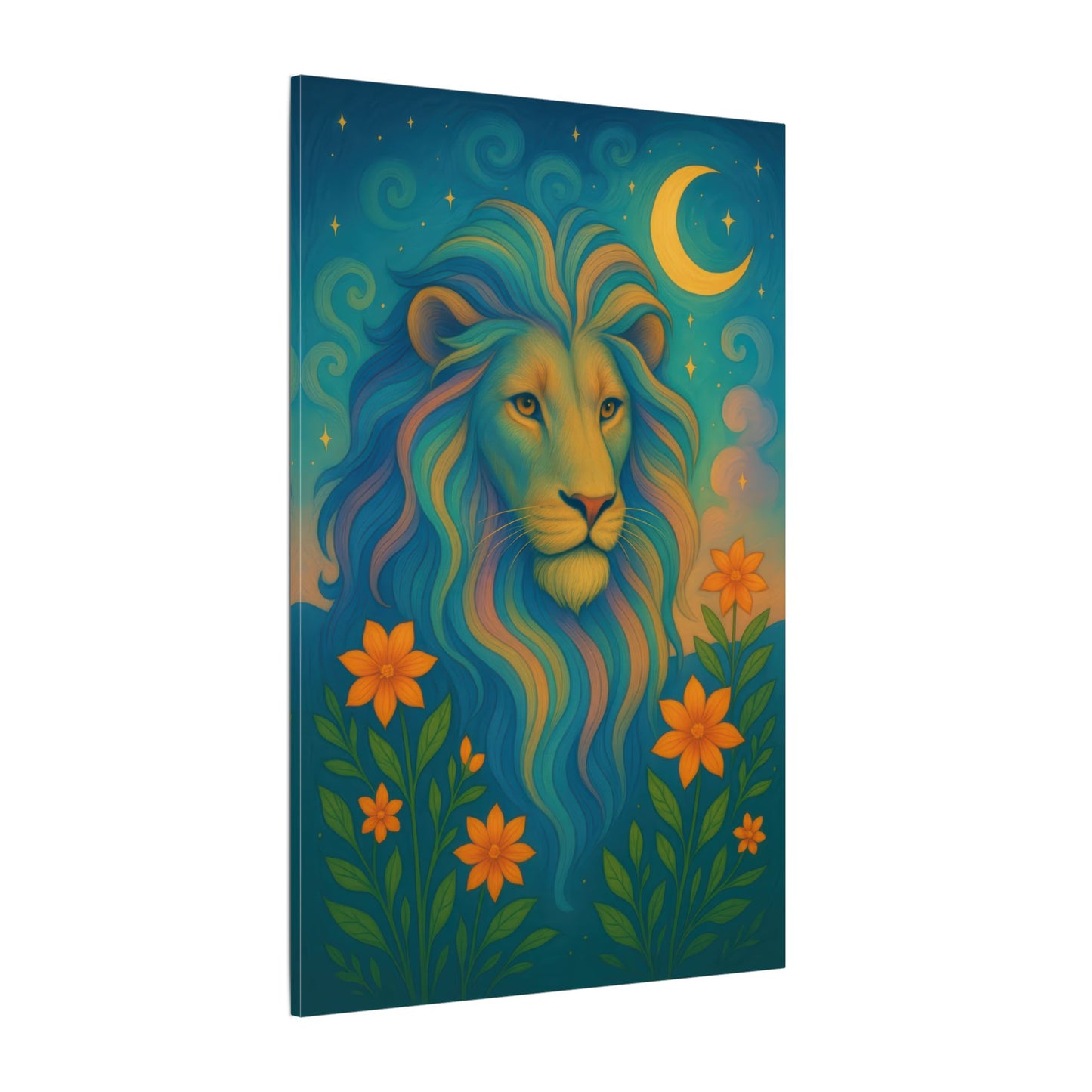 Starlit Lion – Regal Radiance Wall Art (Leo Inspired)