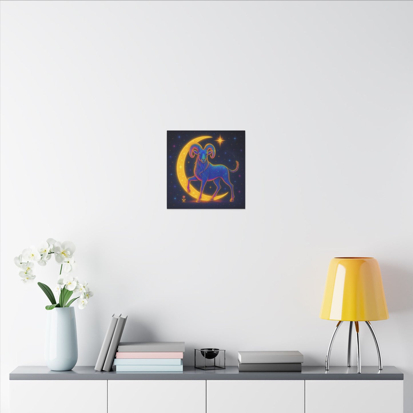 Electric Aries – Radiant Ram of the Moon (Wall Art)