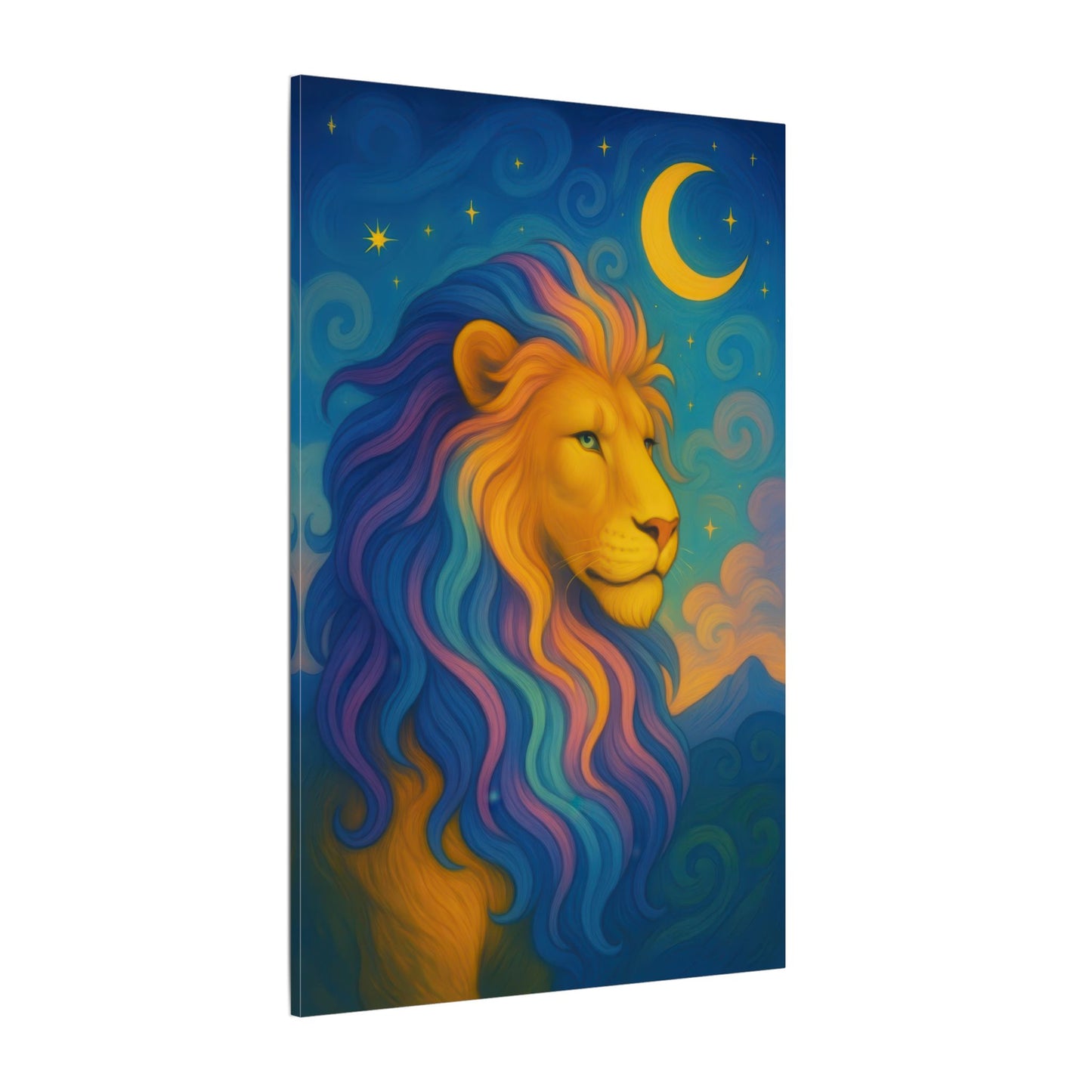 Moonlit Majesty – Luminous Lion Wall Art (Leo Inspired)