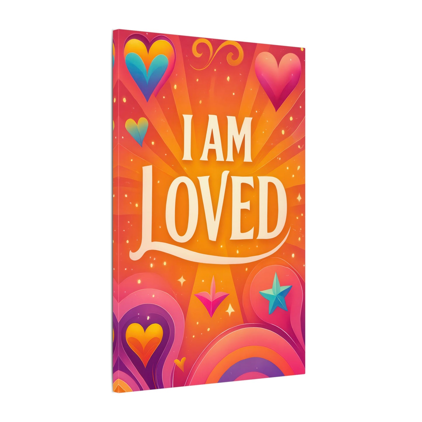 I AM LOVED – Colorful Affirmation Wall Art