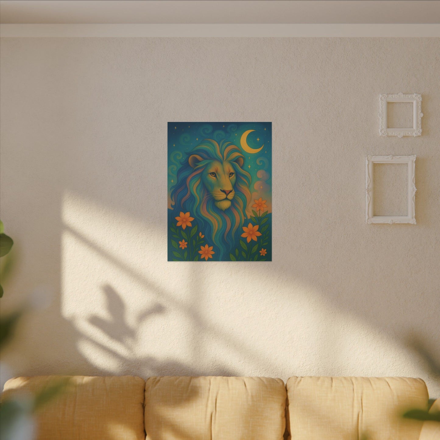 Starlit Lion – Regal Radiance Wall Art (Leo Inspired)