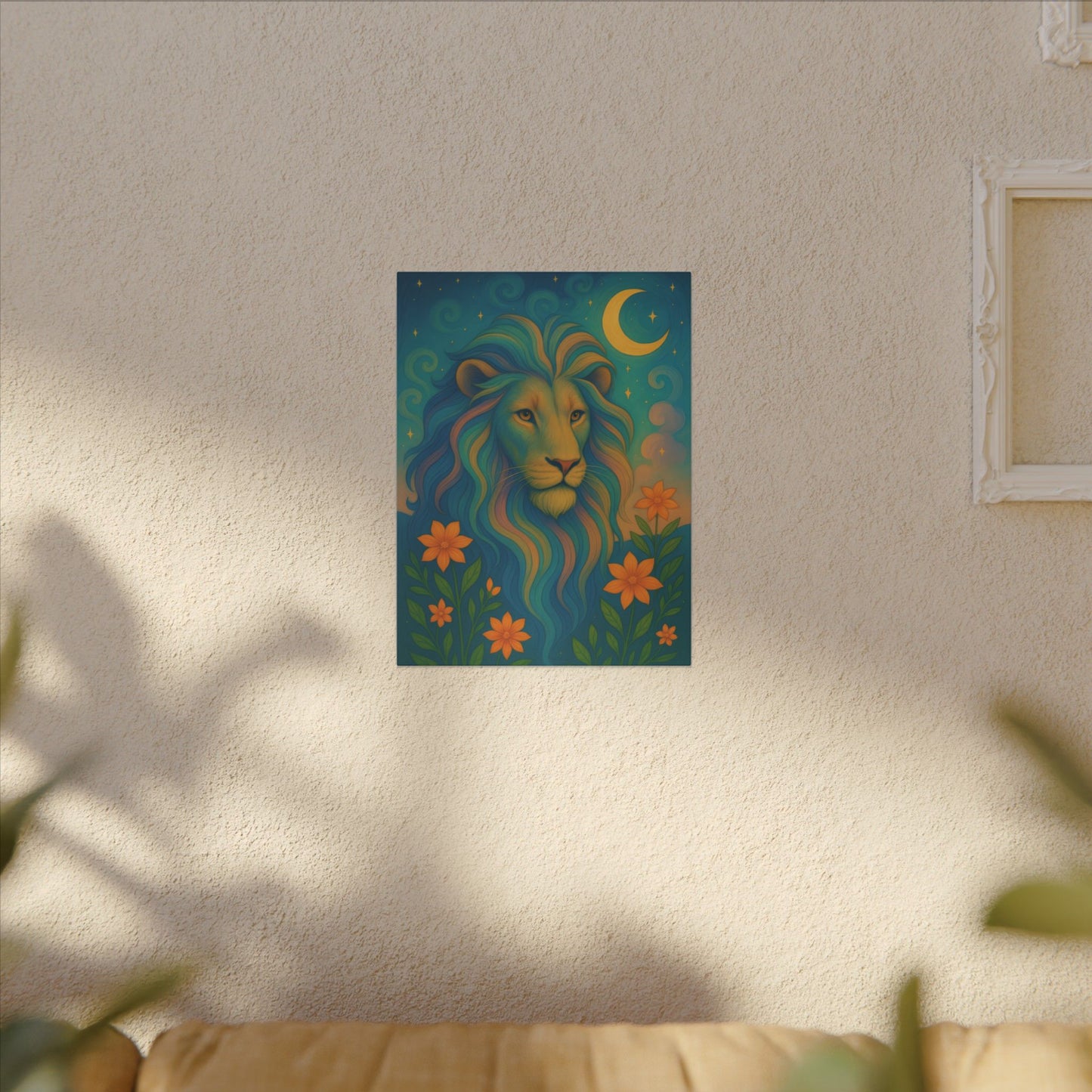Starlit Lion – Regal Radiance Wall Art (Leo Inspired)