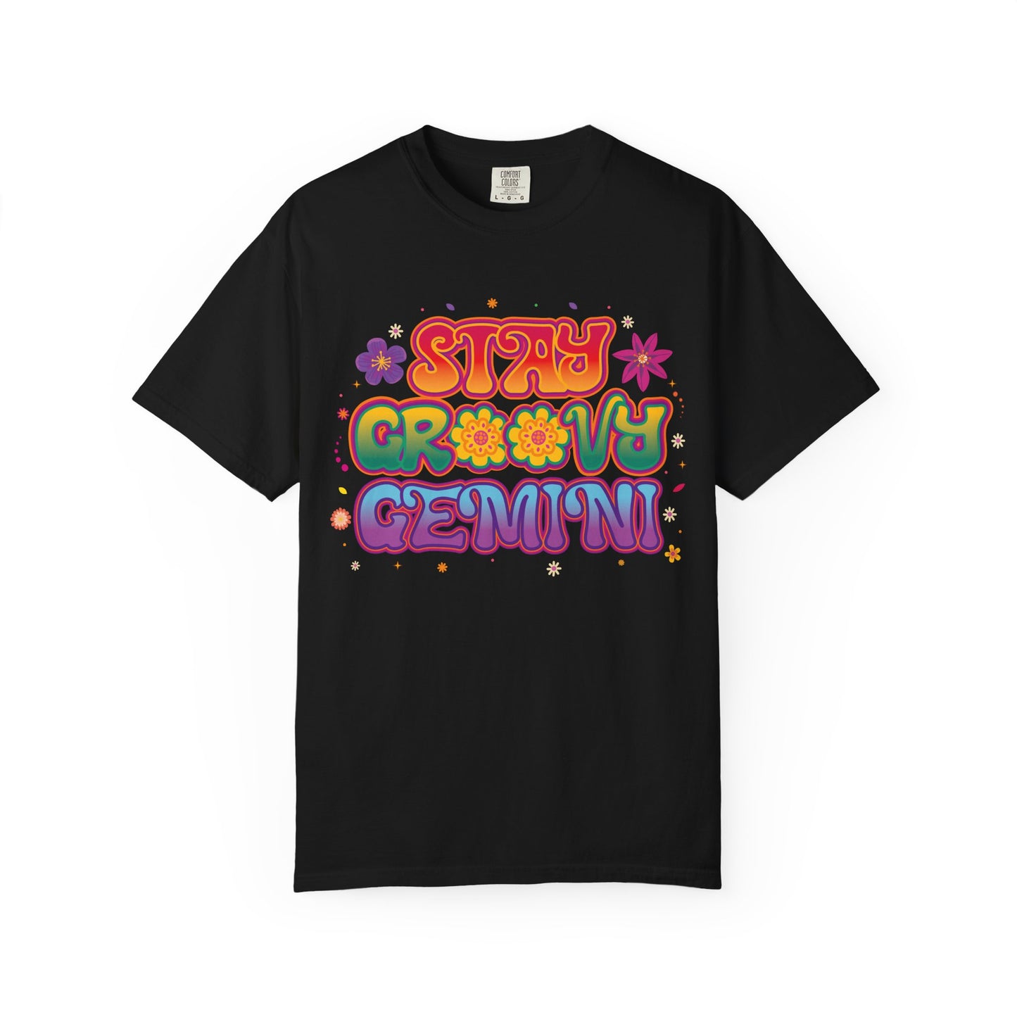 Stay Groovy Gemini – Flower Power Retro Zodiac Tee