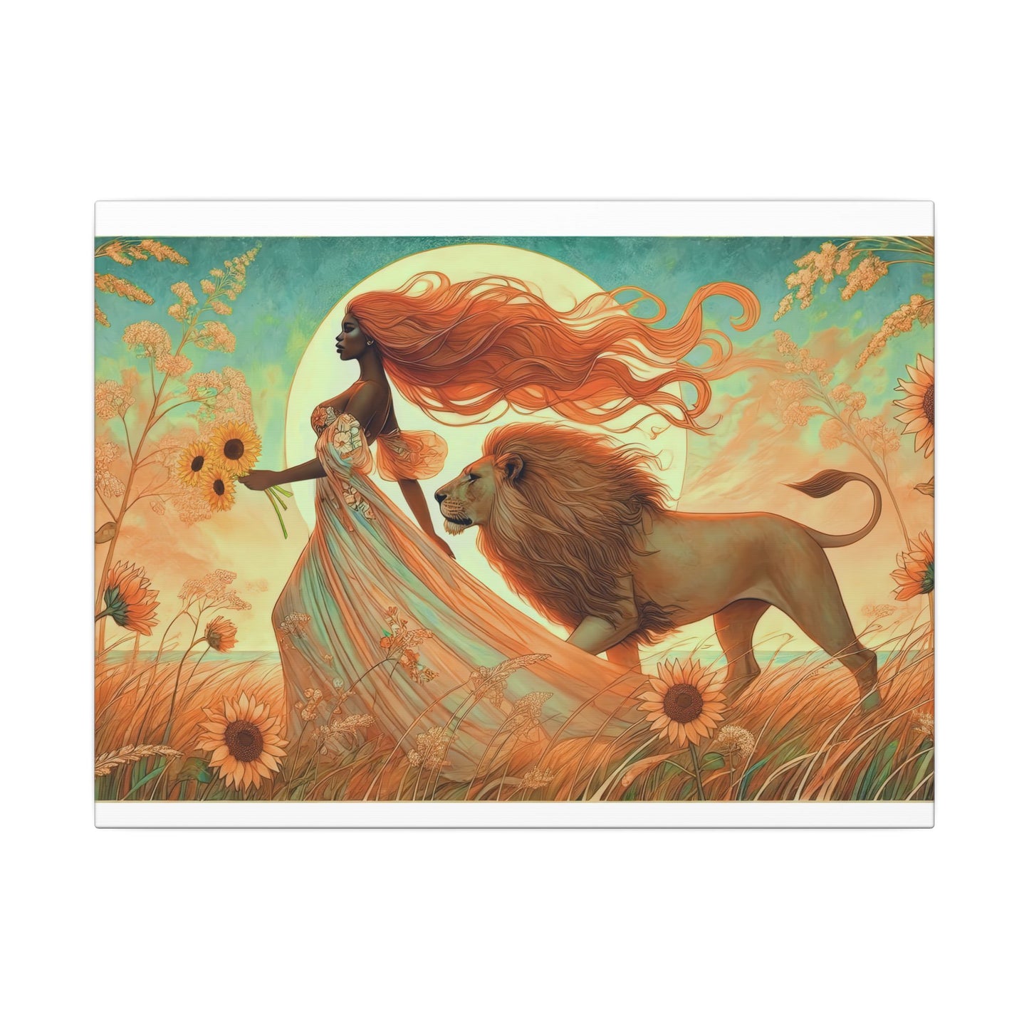 Leo Radiance – Regal Majesty Zodiac Canvas Wall Art