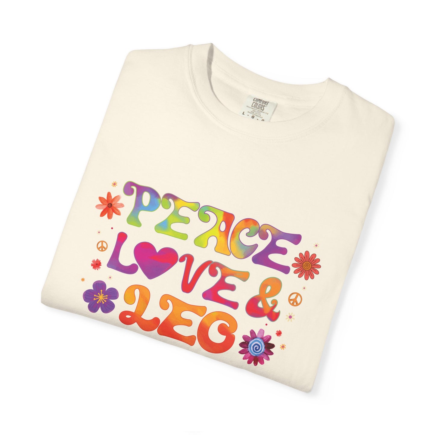 Peace Love & Leo - Retro Groovy Astrology Tee