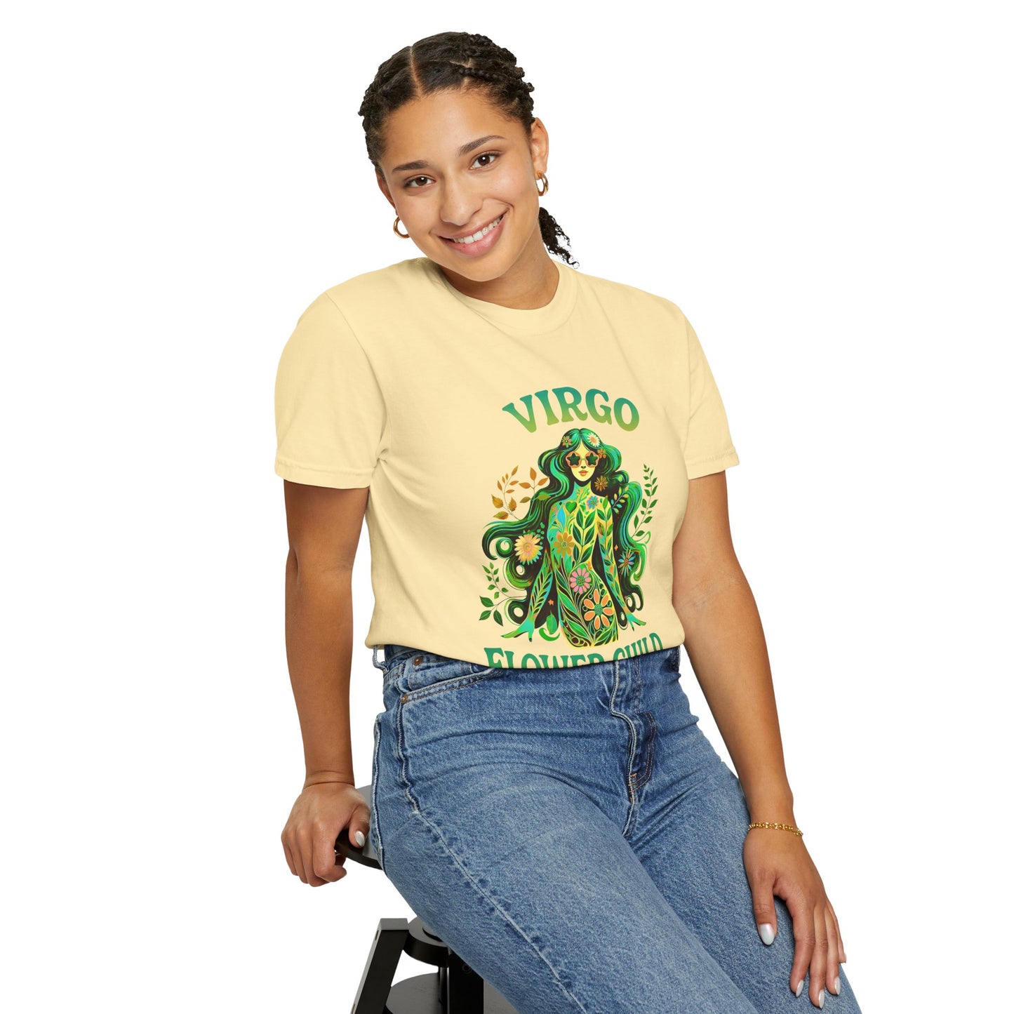 Virgo Flower Child – Vibrant Retro Zodiac Tee