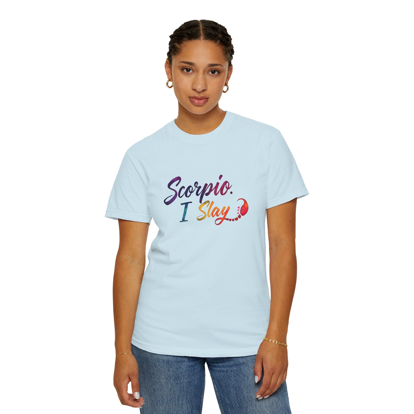 Scorpio I Slay Multicolor Tee – Wicked and Vibrant Zodiac Shirt