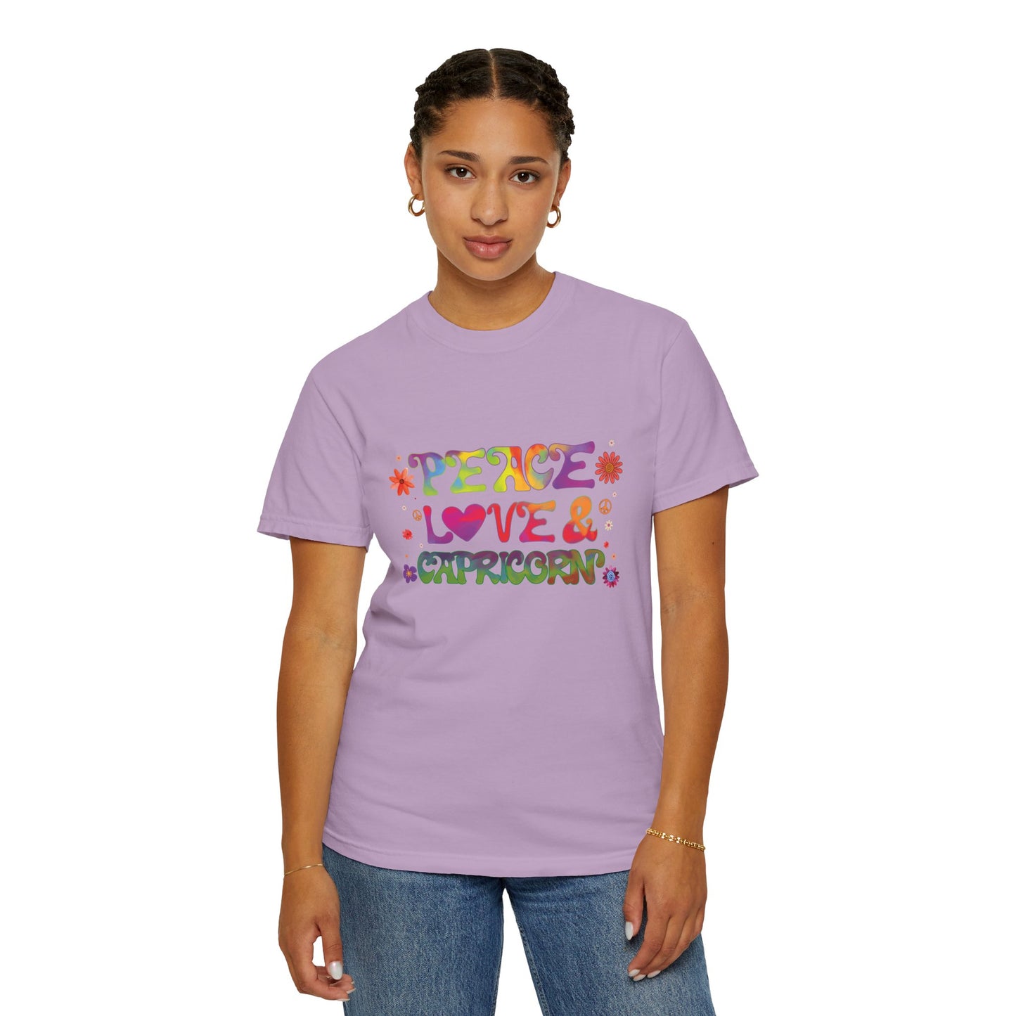 Peace Love & Capricorn β Groovy Hippie Zodiac Tee