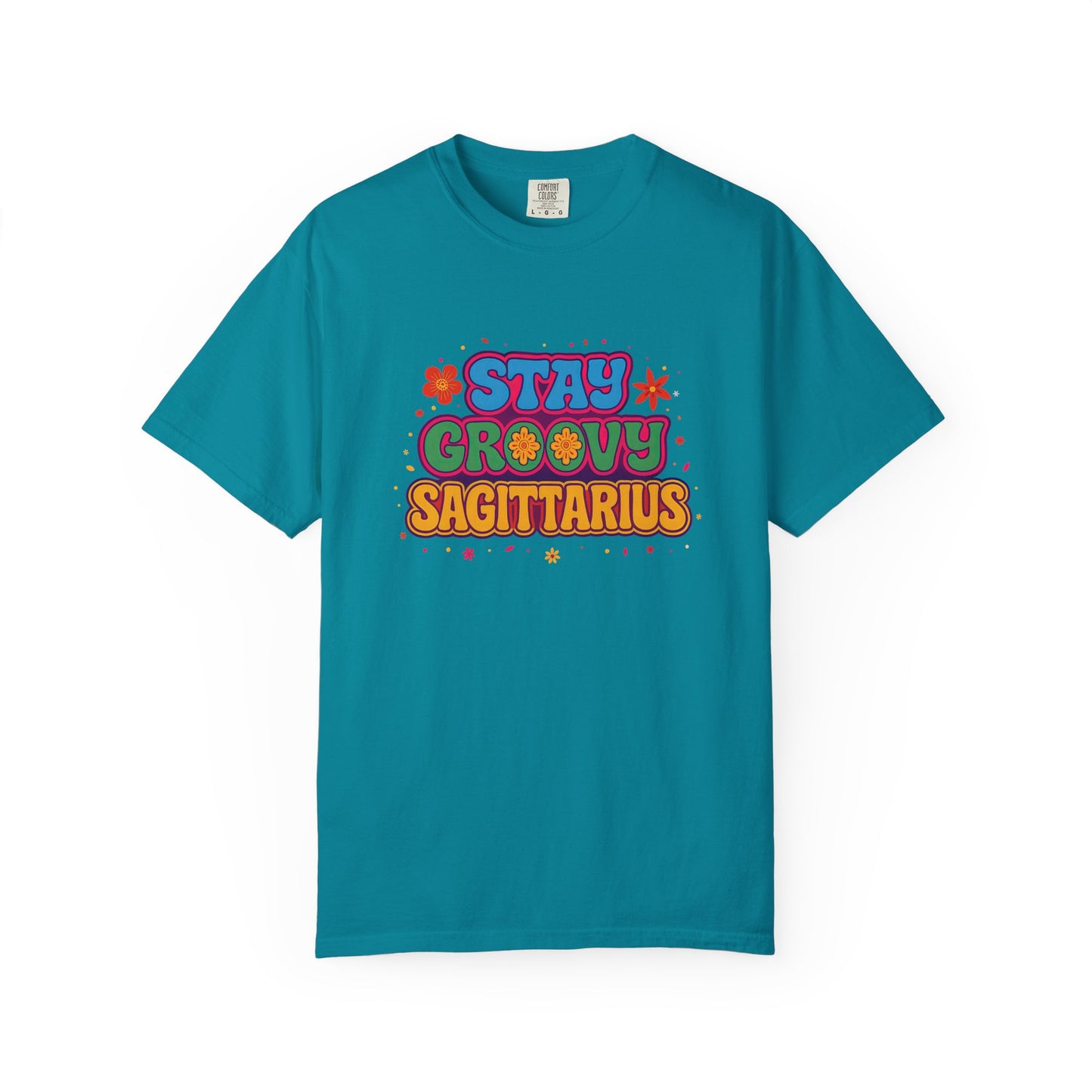 Stay Groovy Sagittarius – Retro Flower Power Zodiac Shirt