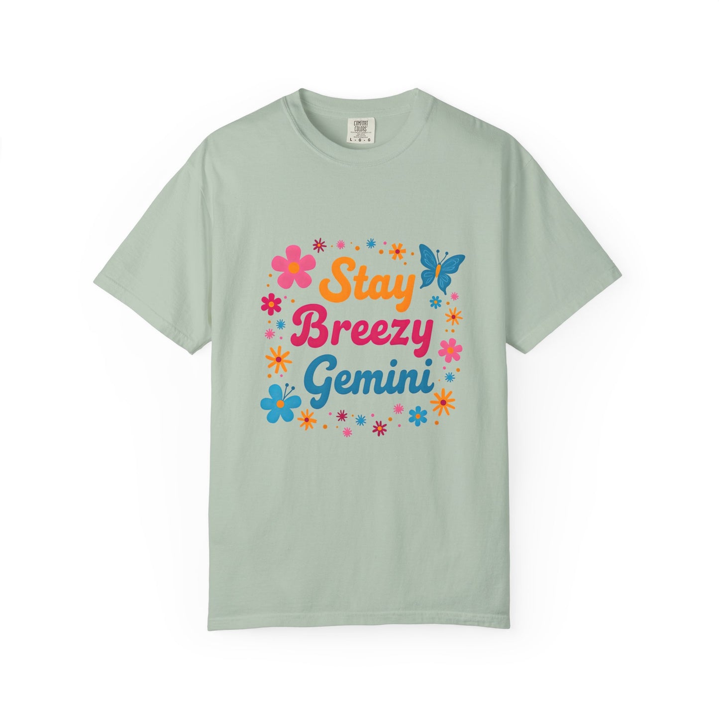 Stay Breezy Gemini Tee β Groovy Flower Power Zodiac Shirt