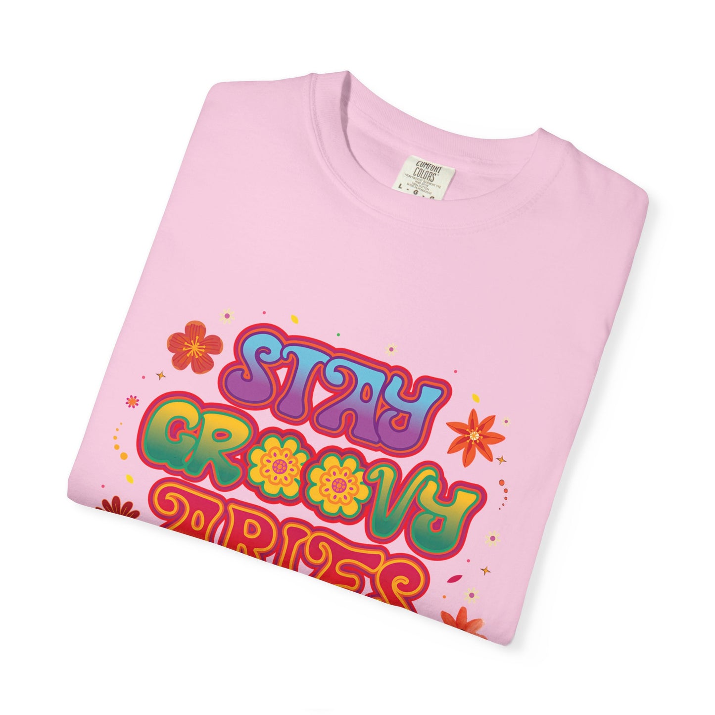 Stay Groovy Aries Tee – Colorful Retro Zodiac Shirt, 70s Flower Power Style