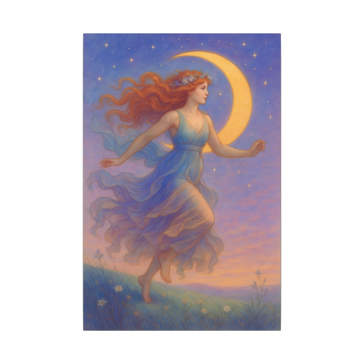 Free Spirit of the Moon – Celestial Goddess Wall Art (Art Nouveau inspired)