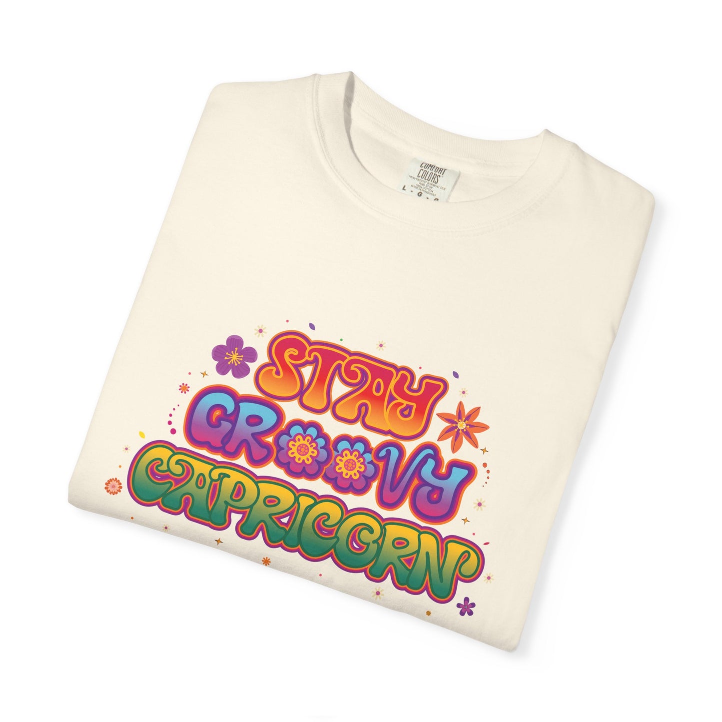 Stay Groovy Capricorn β Retro Flower Power Zodiac Tee