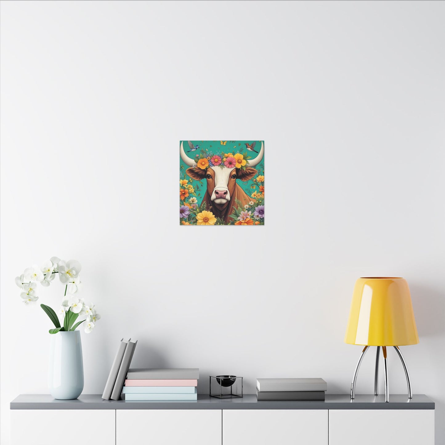 Bull in Bloom – Colorful Floral Taurus Wall Art
