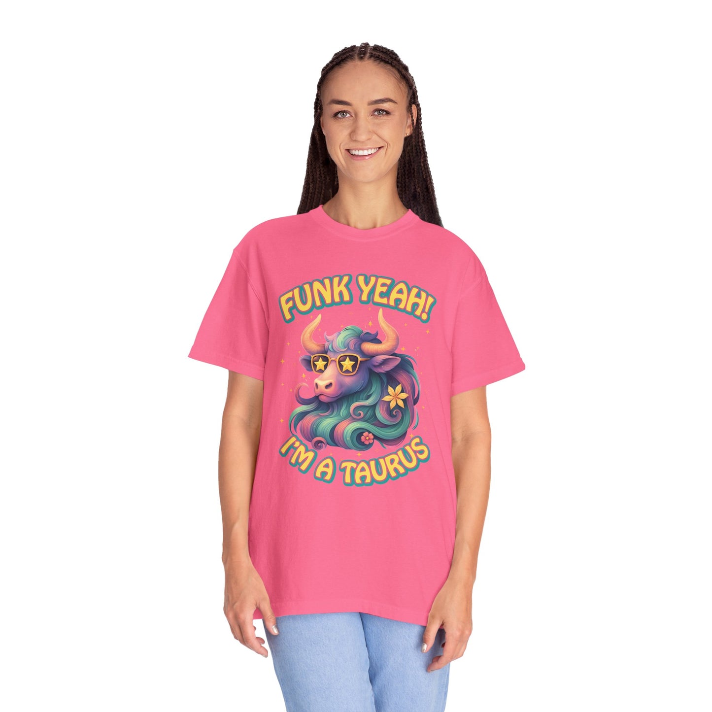 Funk Yeah I’m a Taurus T-Shirt | Cool Retro Taurus Graphic Tee | Comfort Colors 1717 | Astrology Shirt for Earth Signs