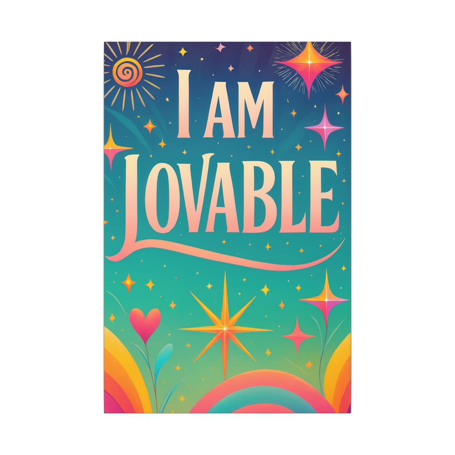 I AM LOVABLE - Colorful Affirmation Wall Art