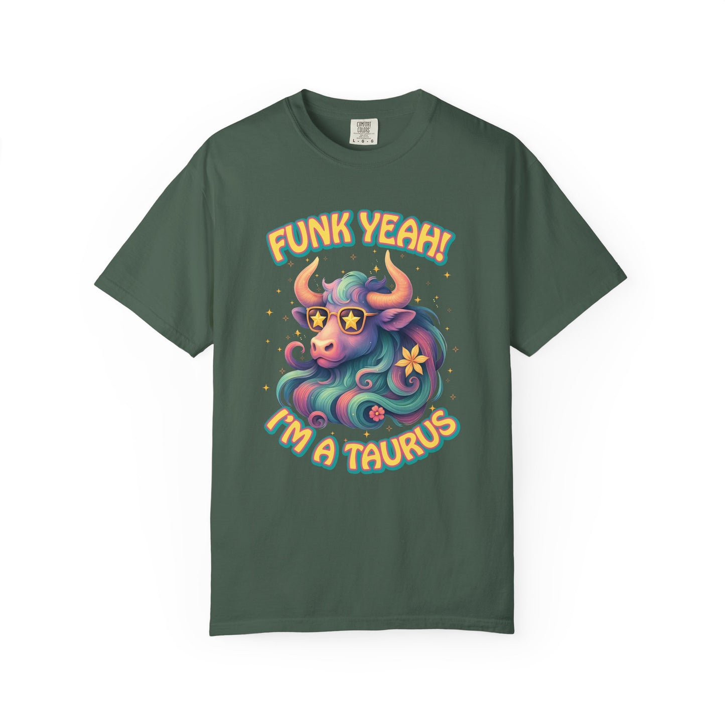Funk Yeah I’m a Taurus T-Shirt | Cool Retro Taurus Graphic Tee | Comfort Colors 1717 | Astrology Shirt for Earth Signs