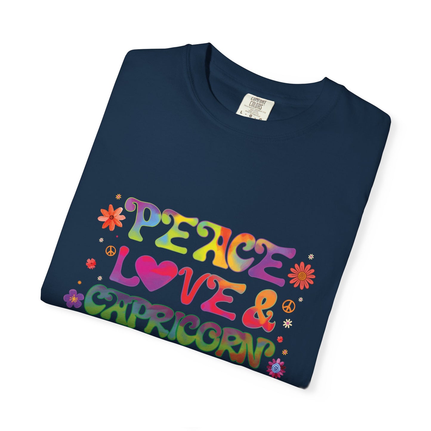 Peace Love & Capricorn β Groovy Hippie Zodiac Tee