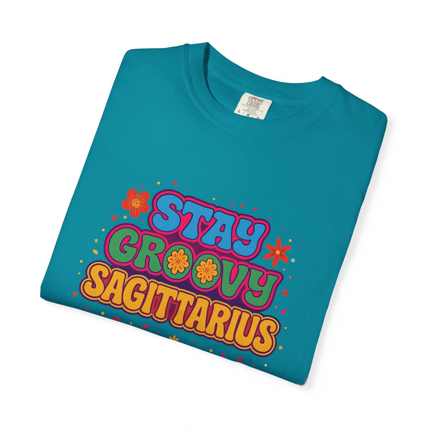 Stay Groovy Sagittarius – Retro Flower Power Zodiac Shirt