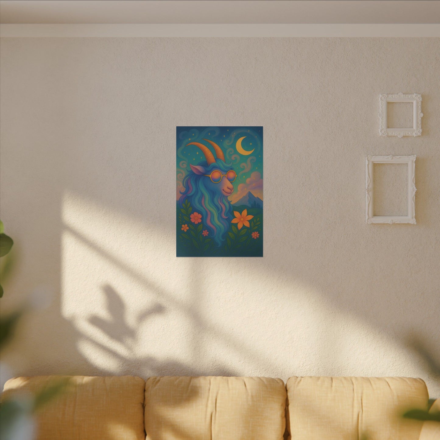 Capricorn Dreams – Radiant Retro Goat Wall Art